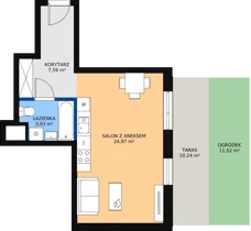 1 pokój, mieszkanie 36,49 m², parter, oferta nr D1.2.0.1, Nowy Targówek VI, Warszawa, Targówek, Targówek Mieszkaniowy, ul. Płosa 8