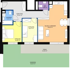 3 pokoje, mieszkanie 71,62 m², piętro 1, oferta nr D1.3.1.2, Nowy Targówek VI, Warszawa, Targówek, Targówek Mieszkaniowy, ul. Płosa 8