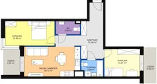 3 pokoje, mieszkanie 66,58 m², piętro 2, oferta nr D1.2.2.1, Nowy Targówek VI, Warszawa, Targówek, Targówek Mieszkaniowy, ul. Płosa 8