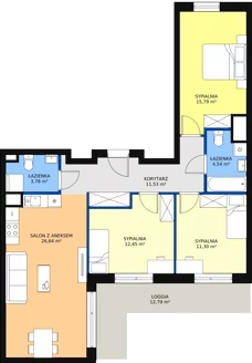 4 pokoje, mieszkanie 86,03 m², piętro 2, oferta nr D1.2.2.4, Nowy Targówek VI, Warszawa, Targówek, Targówek Mieszkaniowy, ul. Płosa 8