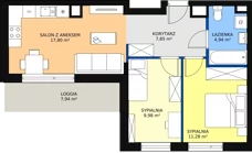 3 pokoje, mieszkanie 51,85 m², piętro 1, oferta nr D2.1.1.2, Nowy Targówek VI, Warszawa, Targówek, Targówek Mieszkaniowy, ul. Płosa 8