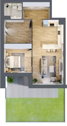 3 pokoje, mieszkanie 66,35 m², parter, oferta nr 6.00.C01, Ogrody Andersa II, Gliwice, Wojska Polskiego, ul. Generała Władysława Andersa