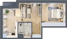 2 pokoje, mieszkanie 43,00 m², piętro 1, oferta nr 6.01.A08, Ogrody Andersa II, Gliwice, Wojska Polskiego, ul. Generała Władysława Andersa