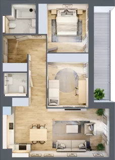 3 pokoje, mieszkanie 68,92 m², piętro 1, oferta nr 6.01.C10, Ogrody Andersa II, Gliwice, Wojska Polskiego, ul. Generała Władysława Andersa