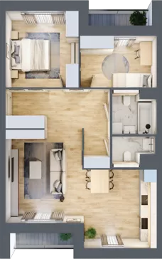 3 pokoje, mieszkanie 69,99 m², piętro 2, oferta nr 6.02.B05, Ogrody Andersa II, Gliwice, Wojska Polskiego, ul. Generała Władysława Andersa