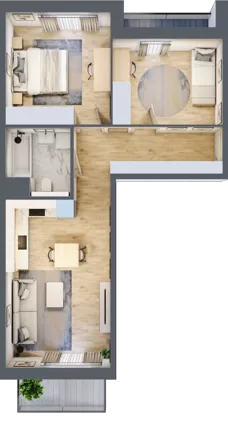 3 pokoje, mieszkanie 58,16 m², piętro 3, oferta nr 6.03.B10, Ogrody Andersa II, Gliwice, Wojska Polskiego, ul. Generała Władysława Andersa