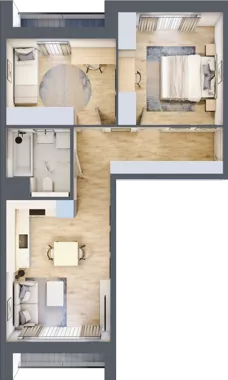 3 pokoje, mieszkanie 55,07 m², piętro 4, oferta nr 6.04.B13, Ogrody Andersa II, Gliwice, Wojska Polskiego, ul. Generała Władysława Andersa