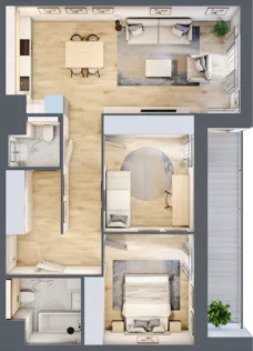 3 pokoje, mieszkanie 69,25 m², piętro 4, oferta nr 6.04.C30, Ogrody Andersa II, Gliwice, Wojska Polskiego, ul. Generała Władysława Andersa