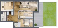 3 pokoje, mieszkanie 75,25 m², parter, oferta nr 7.00.D01, Ogrody Andersa II, Gliwice, Wojska Polskiego, ul. Generała Władysława Andersa