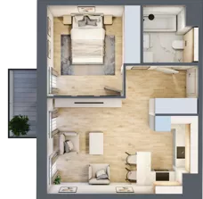 2 pokoje, mieszkanie 40,43 m², piętro 1, oferta nr 7.01.D10, Ogrody Andersa II, Gliwice, Wojska Polskiego, ul. Generała Władysława Andersa