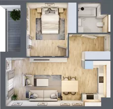2 pokoje, mieszkanie 49,48 m², piętro 2, oferta nr 7.02.A13, Ogrody Andersa II, Gliwice, Wojska Polskiego, ul. Generała Władysława Andersa
