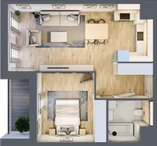 2 pokoje, mieszkanie 47,60 m², piętro 2, oferta nr 7.02.B10, Ogrody Andersa II, Gliwice, Wojska Polskiego, ul. Generała Władysława Andersa
