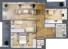 3 pokoje, mieszkanie 73,23 m², piętro 2, oferta nr 7.02.B11, Ogrody Andersa II, Gliwice, Wojska Polskiego, ul. Generała Władysława Andersa