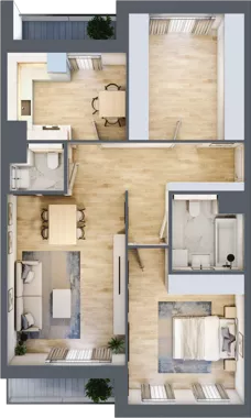 2 pokoje, mieszkanie 75,68 m², piętro 2, oferta nr 7.02.C07, Ogrody Andersa II, Gliwice, Wojska Polskiego, ul. Generała Władysława Andersa