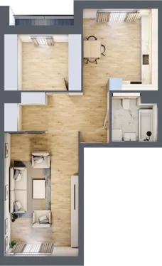 1 pokój, mieszkanie 58,74 m², piętro 2, oferta nr 7.02.D11, Ogrody Andersa II, Gliwice, Wojska Polskiego, ul. Generała Władysława Andersa