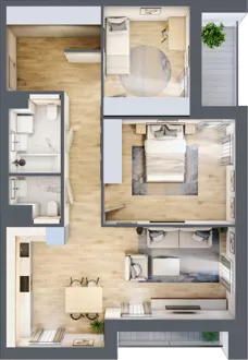3 pokoje, mieszkanie 73,44 m², piętro 2, oferta nr 7.02.D14, Ogrody Andersa II, Gliwice, Wojska Polskiego, ul. Generała Władysława Andersa