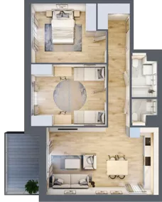 3 pokoje, mieszkanie 73,70 m², piętro 3, oferta nr 7.03.D21, Ogrody Andersa II, Gliwice, Wojska Polskiego, ul. Generała Władysława Andersa