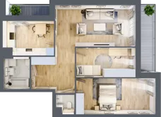 3 pokoje, mieszkanie 72,36 m², piętro 4, oferta nr 7.04.D24, Ogrody Andersa II, Gliwice, Wojska Polskiego, ul. Generała Władysława Andersa