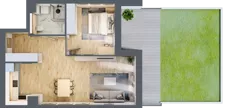 2 pokoje, mieszkanie 55,74 m², parter, oferta nr 8.00.C01, Ogrody Andersa II, Gliwice, Wojska Polskiego, ul. Generała Władysława Andersa