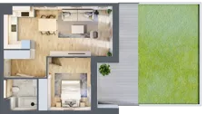 2 pokoje, mieszkanie 46,81 m², parter, oferta nr 8.00.C03, Ogrody Andersa II, Gliwice, Wojska Polskiego, ul. Generała Władysława Andersa