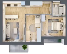 3 pokoje, mieszkanie 57,09 m², piętro 2, oferta nr 8.02.A11, Ogrody Andersa II, Gliwice, Wojska Polskiego, ul. Generała Władysława Andersa