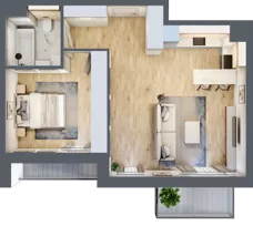 2 pokoje, mieszkanie 50,21 m², piętro 2, oferta nr 8.02.B06, Ogrody Andersa II, Gliwice, Wojska Polskiego, ul. Generała Władysława Andersa