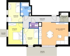 4 pokoje, mieszkanie 80,38 m², piętro 3, oferta nr A2_4, ATAL Zawiślańska Wille Miejskie, Gdańsk, Stogi, ul. Zawiślańska