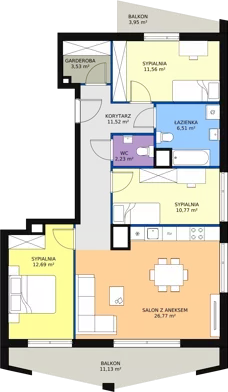 4 pokoje, mieszkanie 85,58 m², piętro 1, oferta nr B7_2, ATAL Zawiślańska Wille Miejskie, Gdańsk, Stogi, ul. Zawiślańska