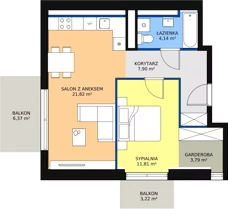 2 pokoje, mieszkanie 49,46 m², piętro 3, oferta nr C1_4, ATAL Zawiślańska Wille Miejskie, Gdańsk, Stogi, ul. Zawiślańska