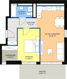 2 pokoje, mieszkanie 50,46 m², piętro 3, oferta nr C2_4, ATAL Zawiślańska Wille Miejskie, Gdańsk, Stogi, ul. Zawiślańska