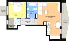 2 pokoje, mieszkanie 51,76 m², piętro 3, oferta nr D2_4, ATAL Zawiślańska Wille Miejskie, Gdańsk, Stogi, ul. Zawiślańska