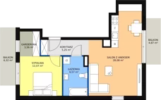2 pokoje, mieszkanie 55,53 m², piętro 1, oferta nr D3_2, ATAL Zawiślańska Wille Miejskie, Gdańsk, Stogi, ul. Zawiślańska