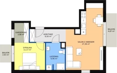 2 pokoje, mieszkanie 55,47 m², piętro 2, oferta nr D3_3, ATAL Zawiślańska Wille Miejskie, Gdańsk, Stogi, ul. Zawiślańska