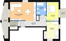 3 pokoje, mieszkanie 66,14 m², piętro 3, oferta nr D4_4, ATAL Zawiślańska Wille Miejskie, Gdańsk, Stogi, ul. Zawiślańska