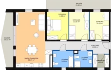 4 pokoje, mieszkanie 96,17 m², piętro 1, oferta nr E1_2, ATAL Zawiślańska Wille Miejskie, Gdańsk, Stogi, ul. Zawiślańska