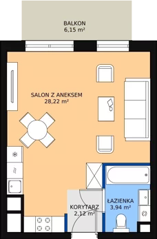 1 pokój, mieszkanie 34,28 m², parter, oferta nr 4.2.6, Osiedle Przyjemne - etap II, Gdańsk, Jasień, ul. Flisykowskiego