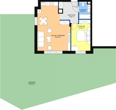 2 pokoje, mieszkanie 53,19 m², parter, oferta nr 5.1.2, Osiedle Przyjemne - etap II, Gdańsk, Jasień, ul. Flisykowskiego