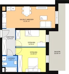3 pokoje, mieszkanie 57,31 m², parter, oferta nr B1.2_0_1, Nowe Miasto Polesie IV, Łódź, Polesie, Lublinek-Pienista, ul. Pienista