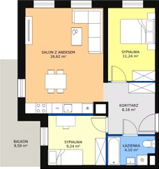 3 pokoje, mieszkanie 60,16 m², parter, oferta nr C1.1_0_2, Nowe Miasto Polesie IV, Łódź, Polesie, Lublinek-Pienista, ul. Pienista