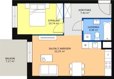2 pokoje, mieszkanie 45,55 m², parter, oferta nr C1.1_0_6, Nowe Miasto Polesie IV, Łódź, Polesie, Lublinek-Pienista, ul. Pienista
