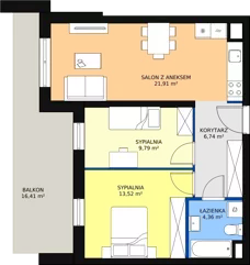 3 pokoje, mieszkanie 57,16 m², parter, oferta nr C1.2_0_6, Nowe Miasto Polesie IV, Łódź, Polesie, Lublinek-Pienista, ul. Pienista