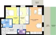3 pokoje, mieszkanie 61,27 m², parter, oferta nr C2_0_1, Nowe Miasto Polesie IV, Łódź, Polesie, Lublinek-Pienista, ul. Pienista