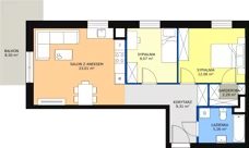 3 pokoje, mieszkanie 62,54 m², piętro 3, oferta nr C3_3_7, Nowe Miasto Polesie IV, Łódź, Polesie, Lublinek-Pienista, ul. Pienista
