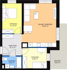 3 pokoje, mieszkanie 60,24 m², parter, oferta nr D1.1_0_5, Nowe Miasto Polesie IV, Łódź, Polesie, Lublinek-Pienista, ul. Pienista