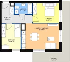 3 pokoje, mieszkanie 58,12 m², piętro 1, oferta nr D2_1_3, Nowe Miasto Polesie IV, Łódź, Polesie, Lublinek-Pienista, ul. Pienista