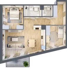 3 pokoje, mieszkanie 69,31 m², piętro 1, oferta nr AI.1.M11, Przewóz 42 ATAL, Kraków, Podgórze, Płaszów, ul. Przewóz 42