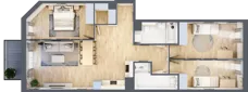 4 pokoje, mieszkanie 89,63 m², piętro 1, oferta nr AII.1.M52, Przewóz 42 ATAL, Kraków, Podgórze, Płaszów, ul. Przewóz 42