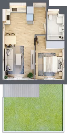 2 pokoje, mieszkanie 41,28 m², parter, oferta nr S1.C.0.2, ATAL Idea Swarzędz II, Swarzędz, ul. Tabaki