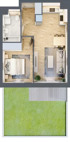 2 pokoje, mieszkanie 41,48 m², parter, oferta nr S1.C.0.3, ATAL Idea Swarzędz II, Swarzędz, ul. Tabaki