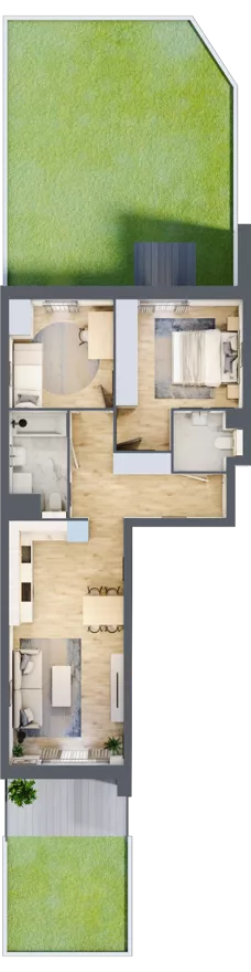 3 pokoje, mieszkanie 61,86 m², parter, oferta nr S1.C.0.1, ATAL Idea Swarzędz II, Swarzędz, ul. Tabaki